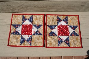 2 blocks for our Potholder quilts