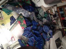 strips sewn together and ready to be cut