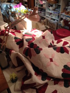 sewing biased binding on Dresden Plate