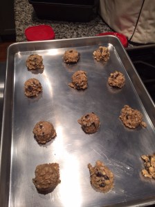 Oatmeal cookies ready to go into the oven.